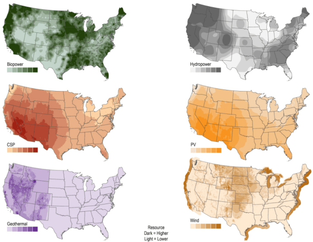 geographical distribution of renewable energy sources