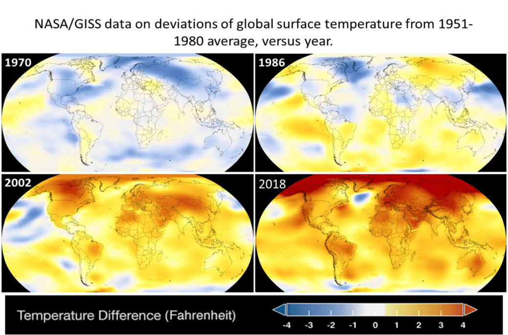 NASA global warming to 2018